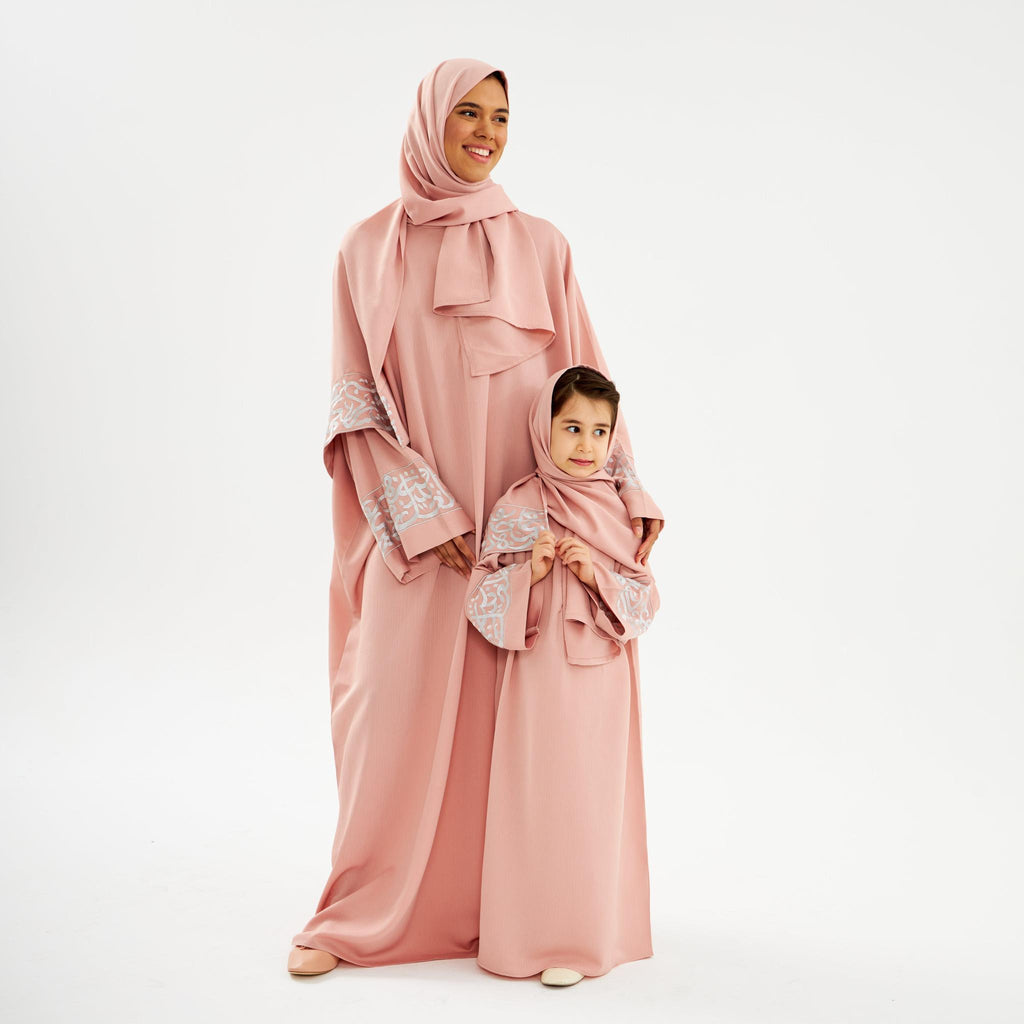 Pink Layali Prayer Abaya - Kids