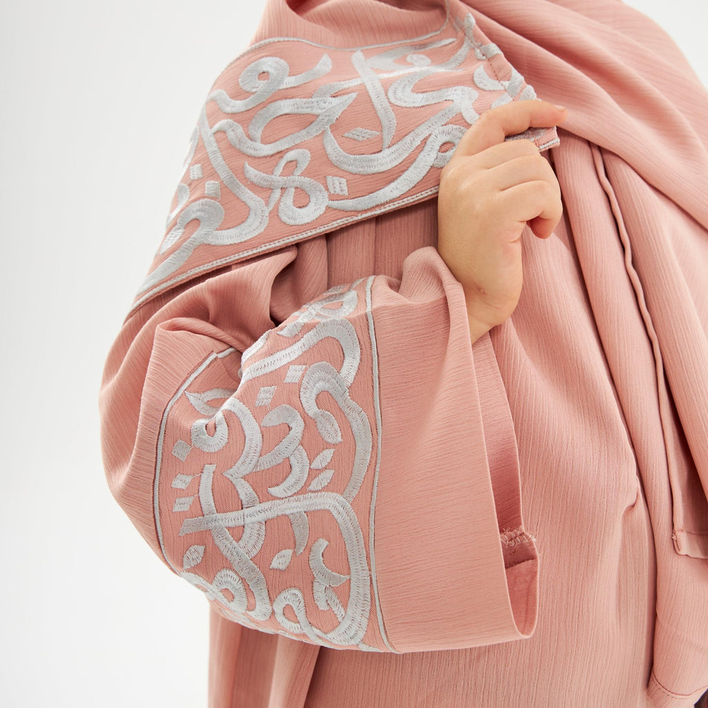 Pink Layali Prayer Abaya - Kids