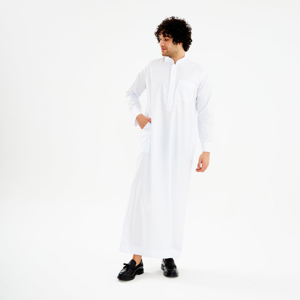 White Kuwaiti Dishdasha-Mens
