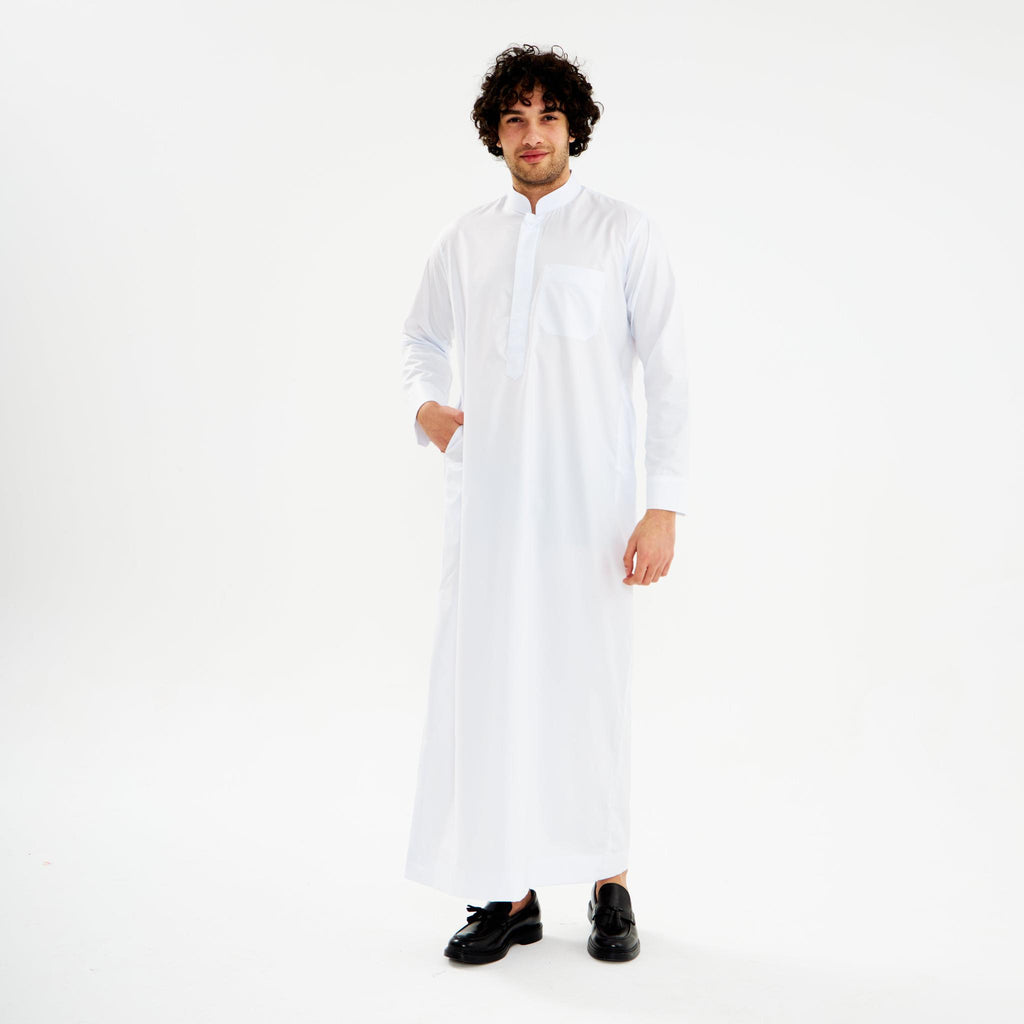 White Kuwaiti Dishdasha-Mens