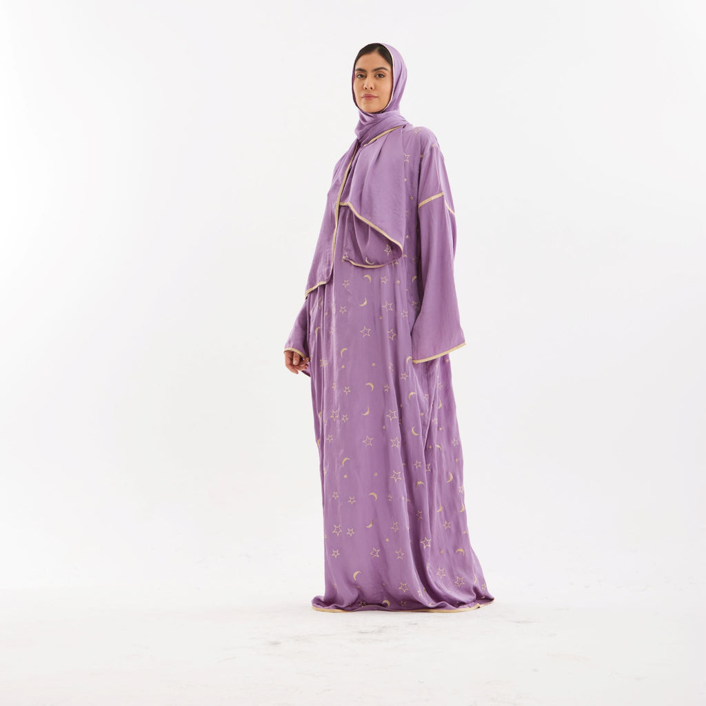 Ahlam Lilac Prayer Abaya-Women - YALLAKIDS