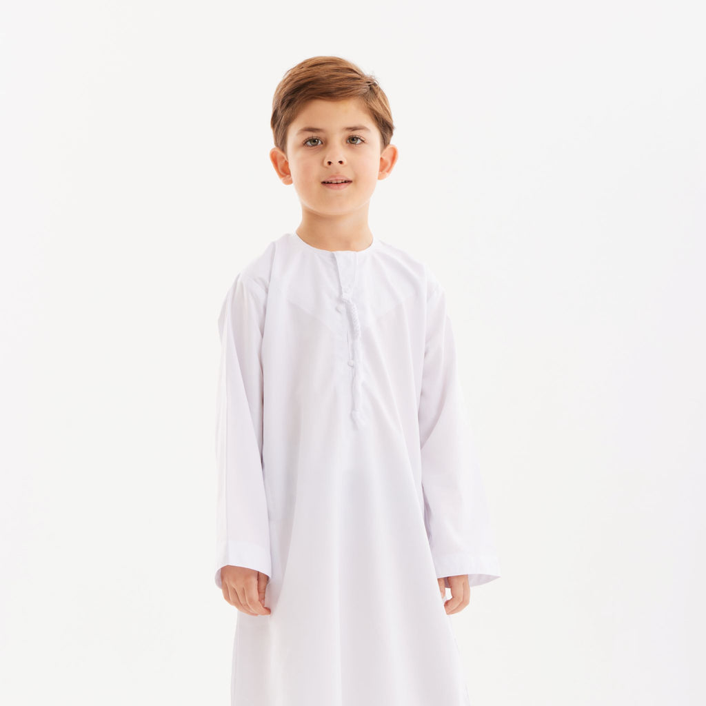 White Emirati Kandora-Kids - YALLAKIDS