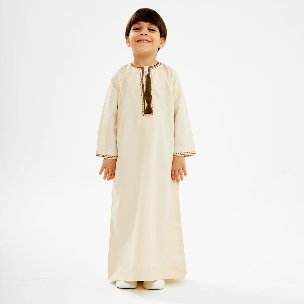 Omani Brown Kandora - Kids - YALLAKIDS